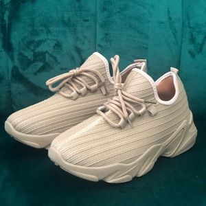 Never worn stylish tan sneakers! Site sold out!